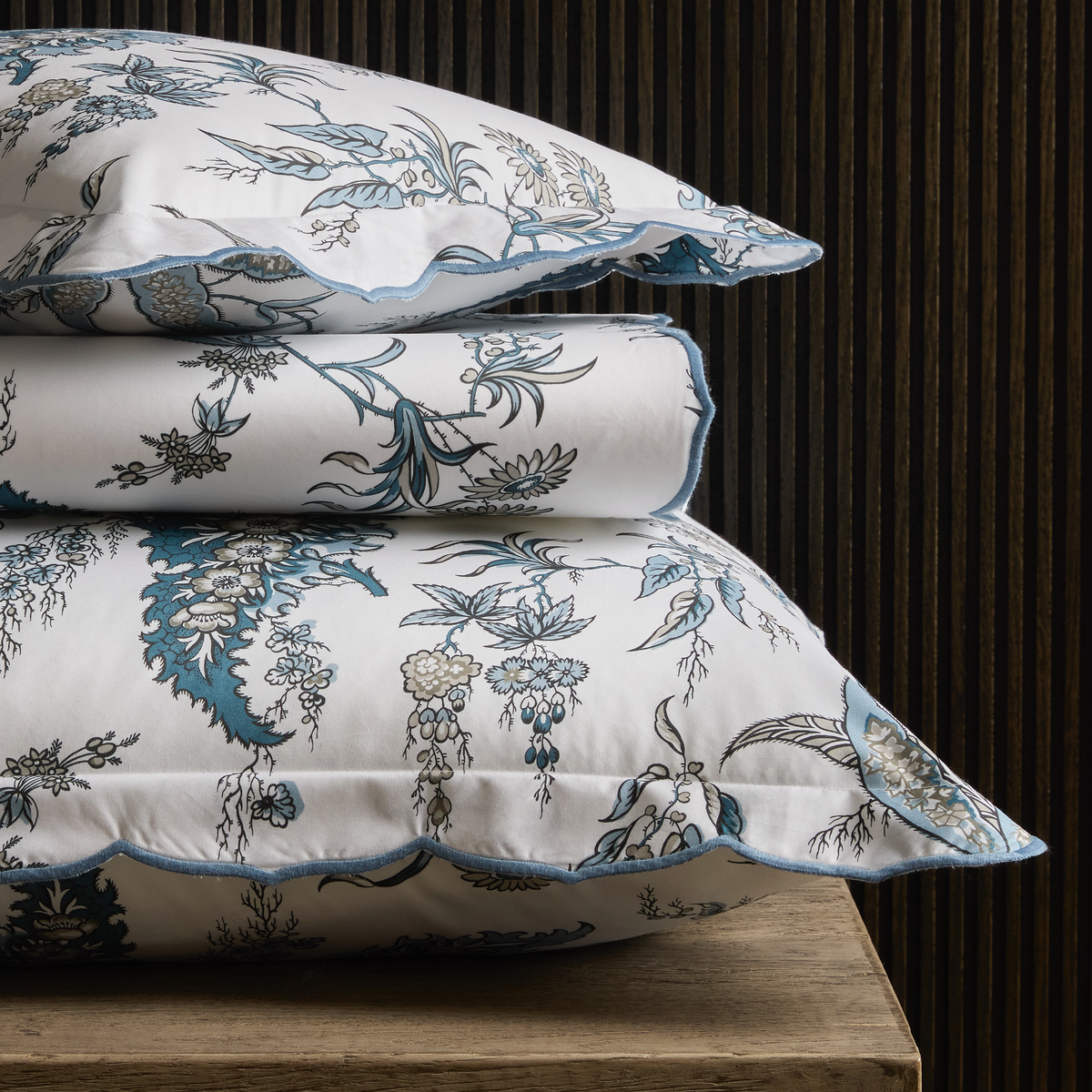 Stack of Matouk Schumacher Apolline Bedding