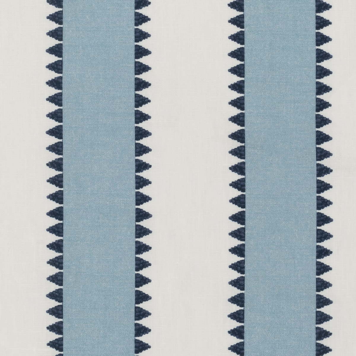 Fabric Closeup of Matouk Schumacher Apollo Stripe Guest Towels in Sky