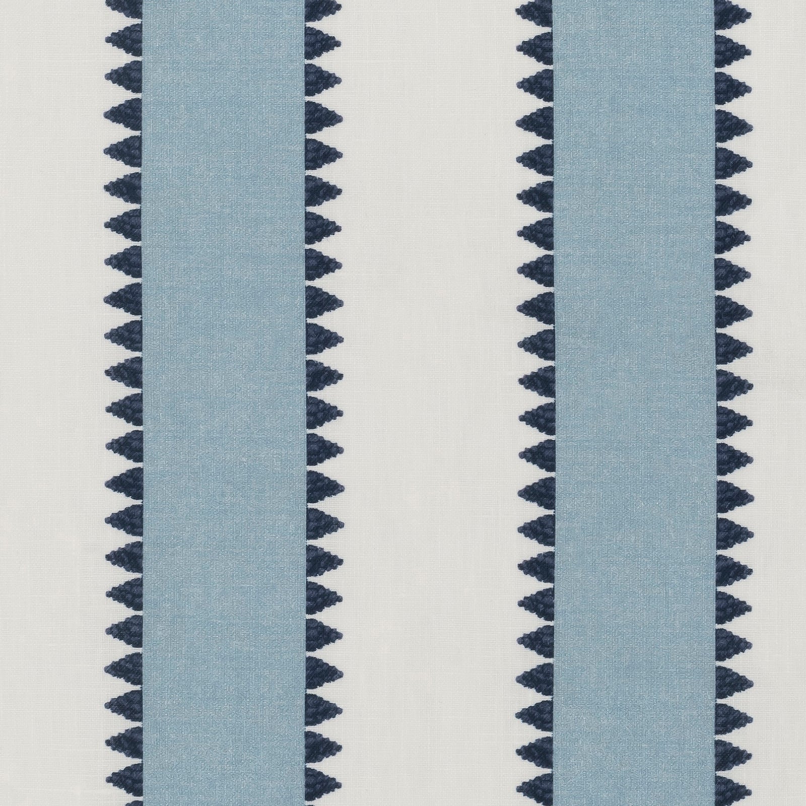 Lifestyle Shot of Matouk Schumacher Apollo Stripe Table Linens in Sky Color