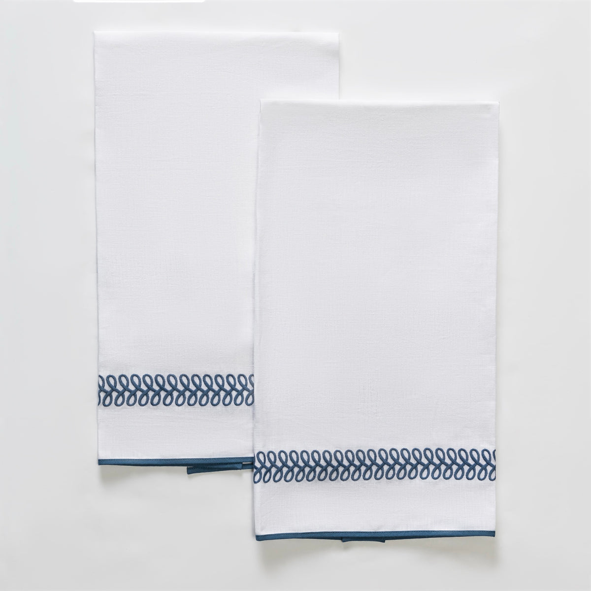 Matouk Schumacher Astor Braid Guest Towels in Indigo