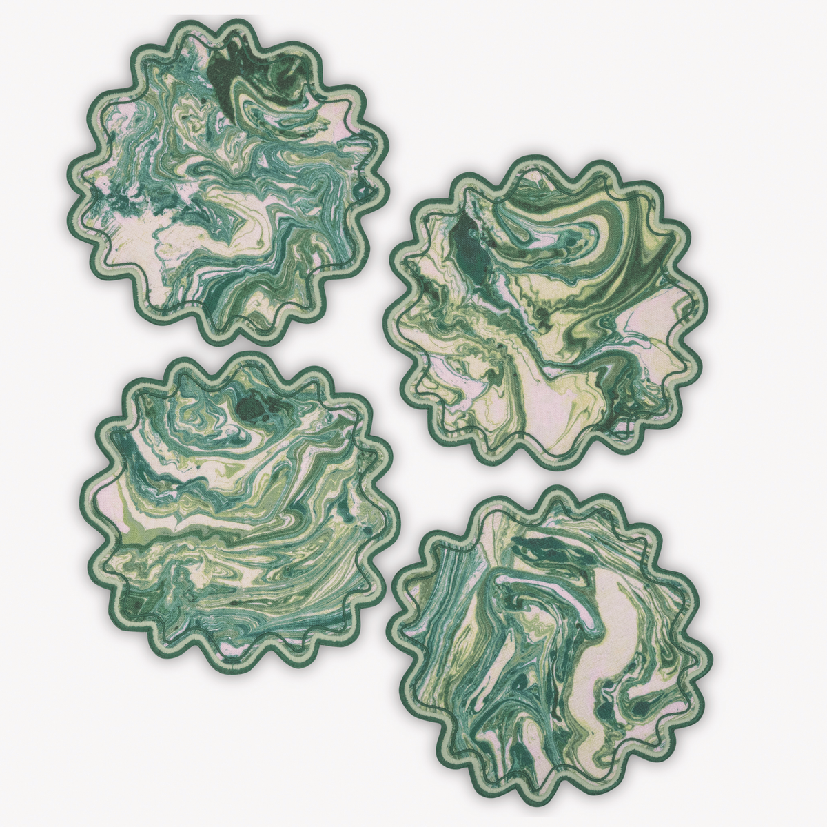Matouk Schumacher Balthazar Cocktail Napkins in Emerald color