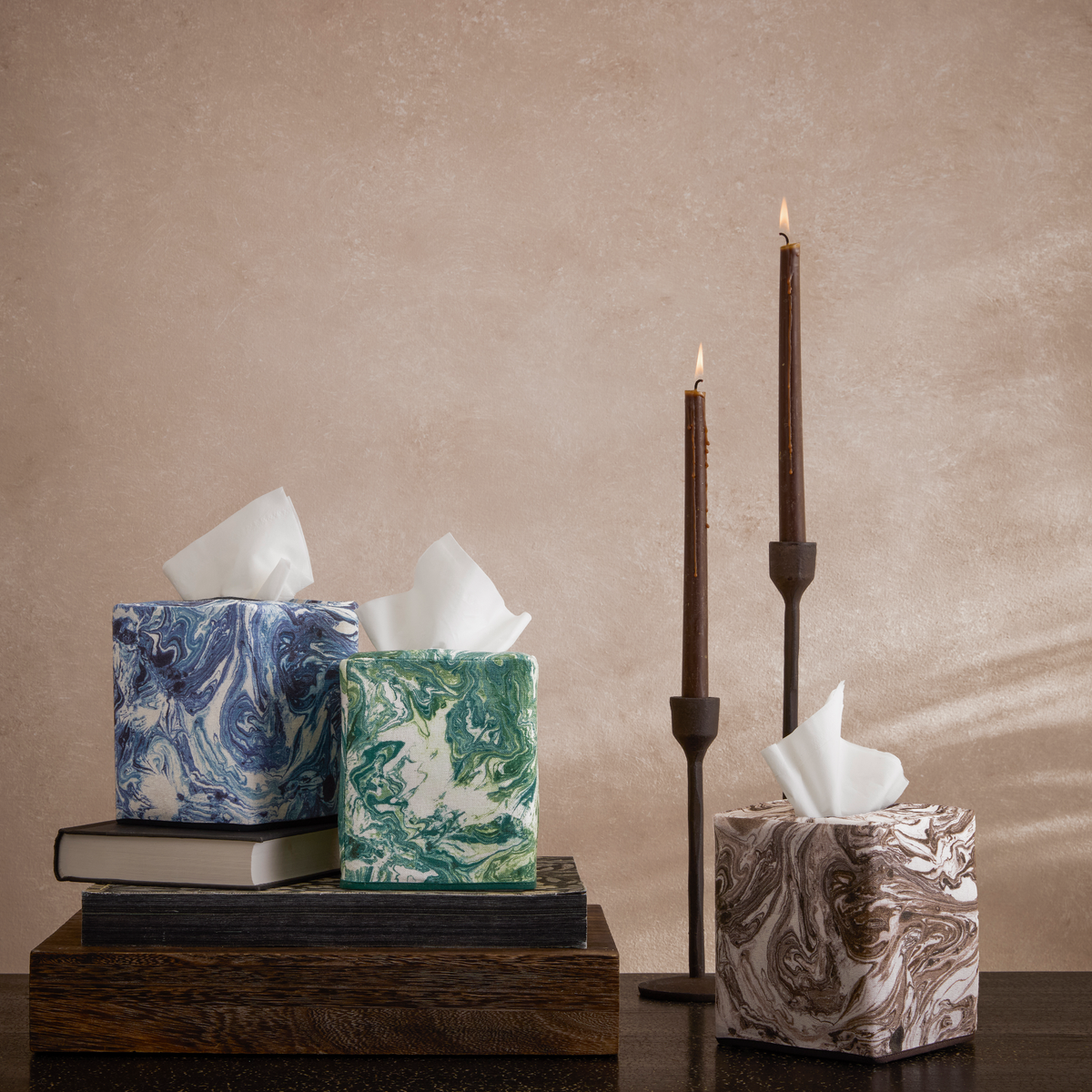 Matouk Schumacher Balthazar Tissue Box Covers in three colors