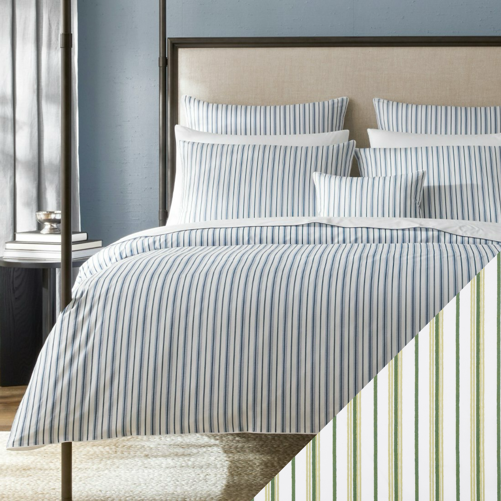 A bed w...
