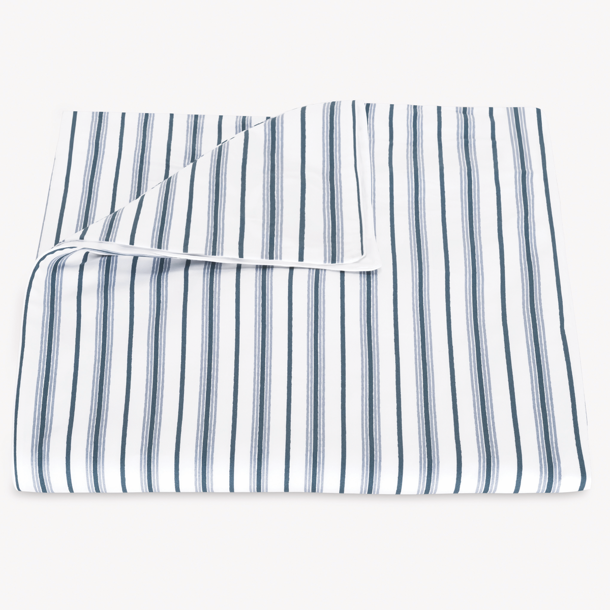 Prussian Blue Duvet Cover of Matouk Calypso Bedding in soft Egyptian Cotton Percale