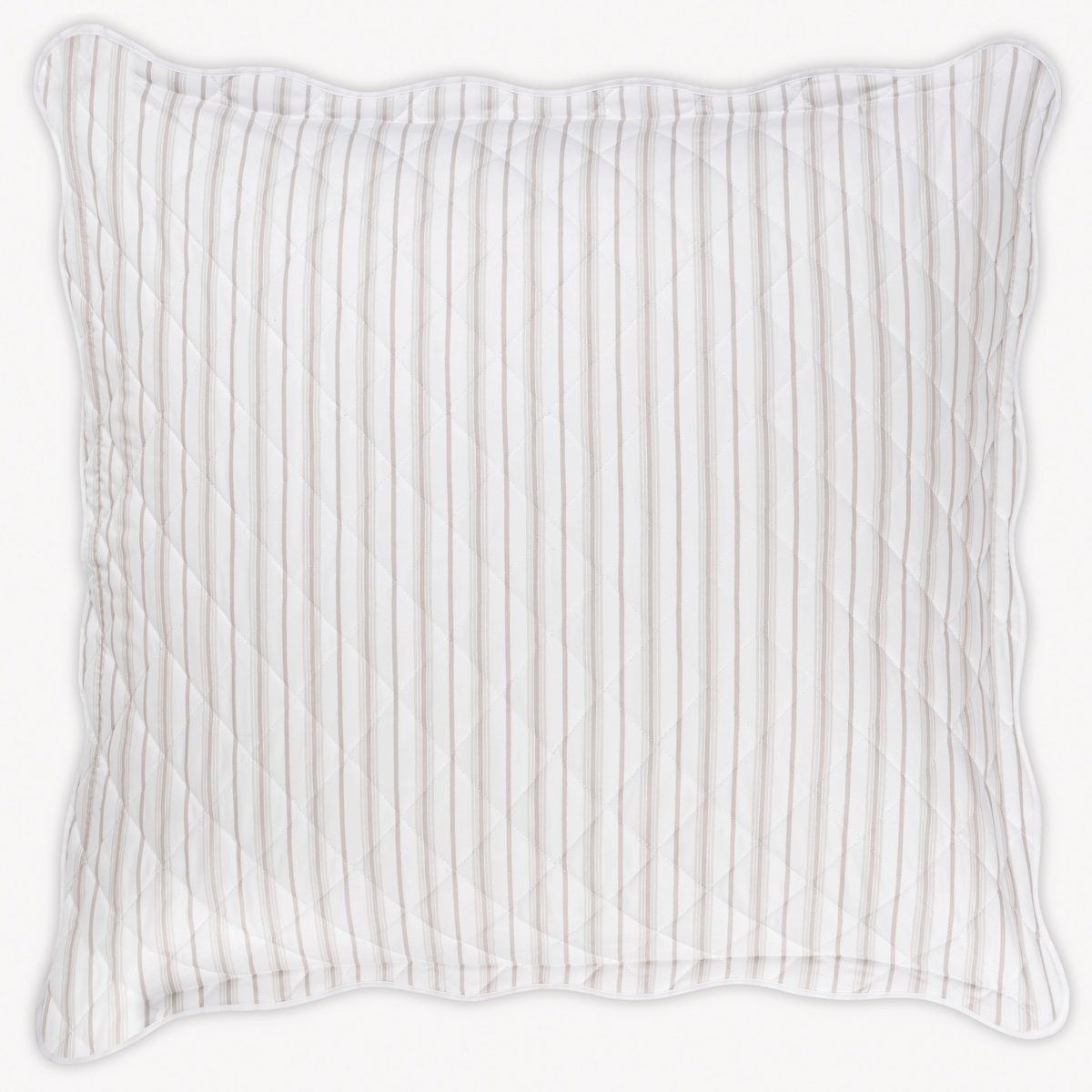 Quilted Euro Sham of Matouk Calypso Bedding style in Pebble Color