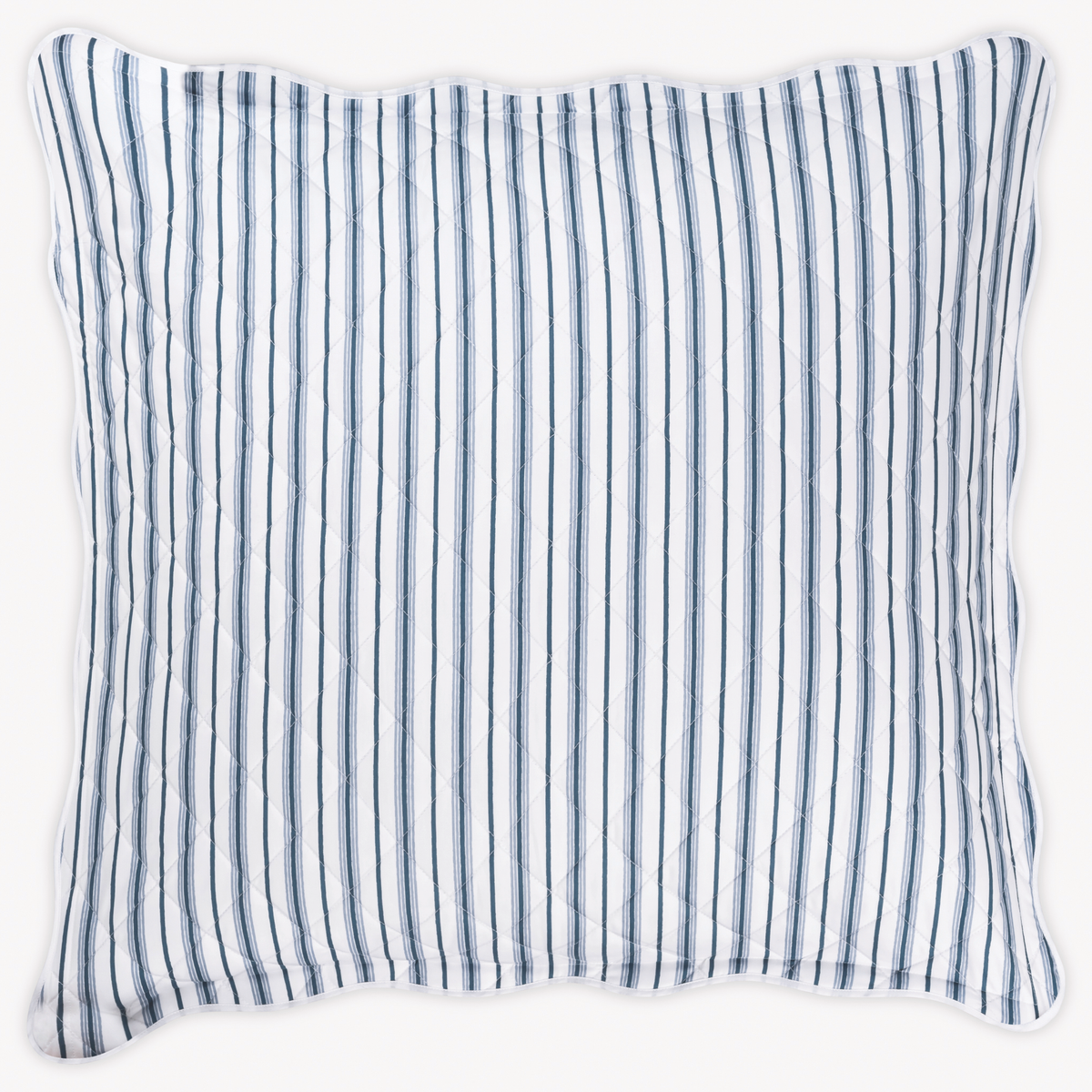 Quilted Euro Sham of Matouk Calypso Bedding style in Prussian Blue Color