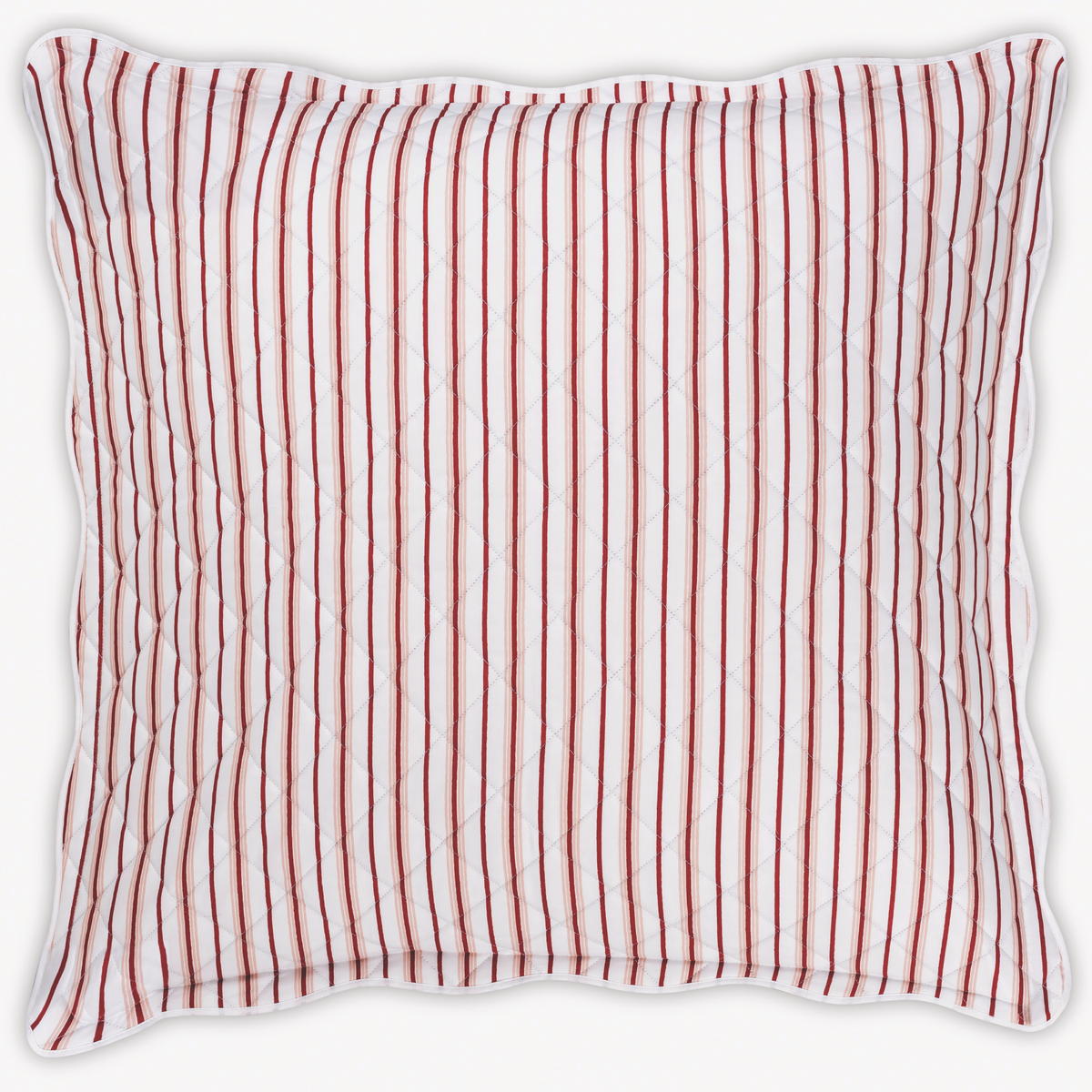 Quilted Euro Sham of Matouk Calypso Bedding style in Red Berry Color