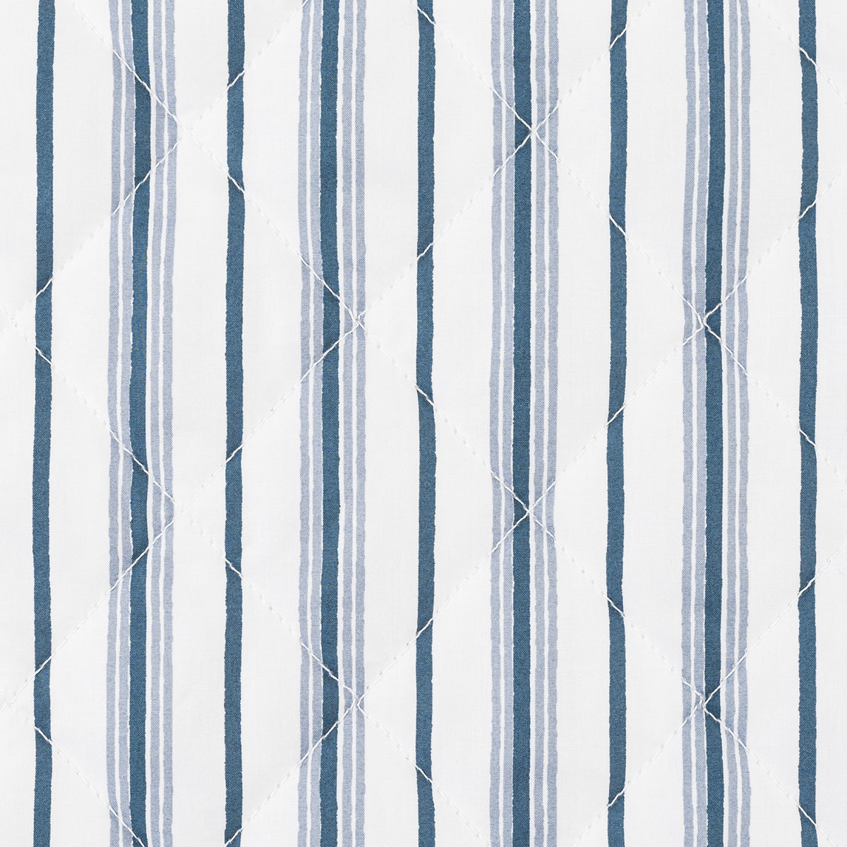 Swatch Sample of Prussian Blue Matouk Schumacher Calypso Quilted Bedding in Egyptian Cotton Percale