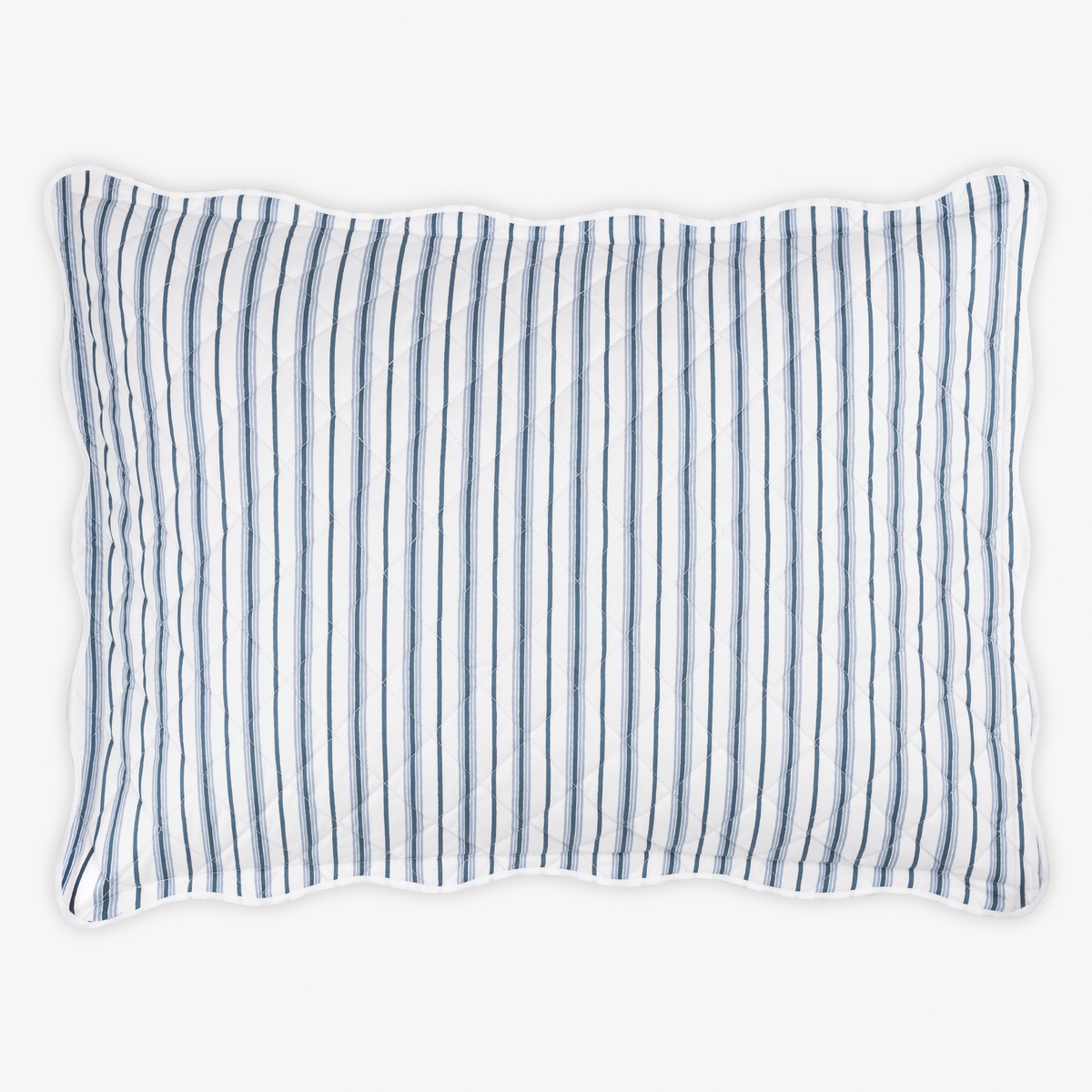 Quilted Sham of Matouk Calypso Bedding style in Prussian Blue Color