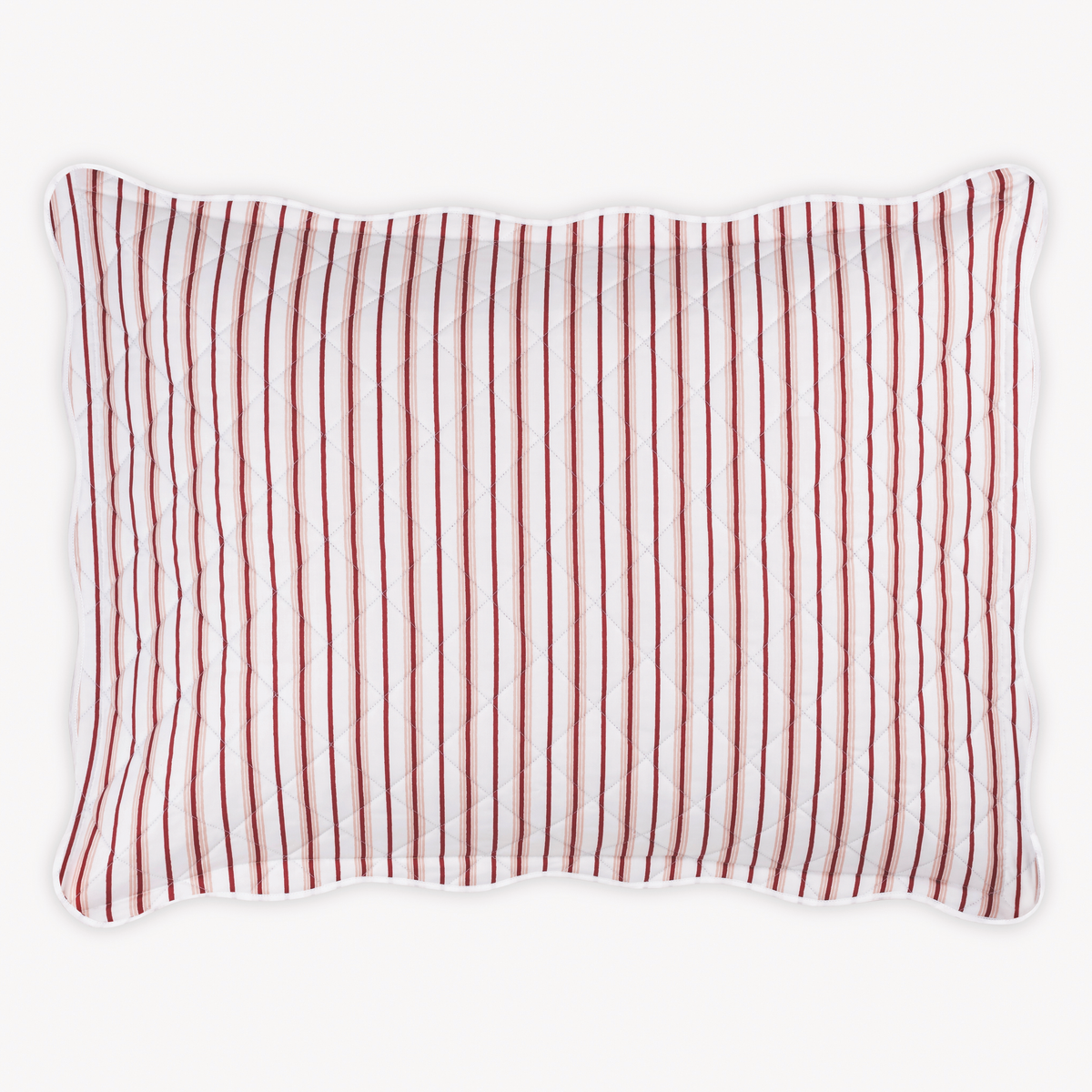Quilted Sham of Matouk Calypso Bedding style in Red Berry Color