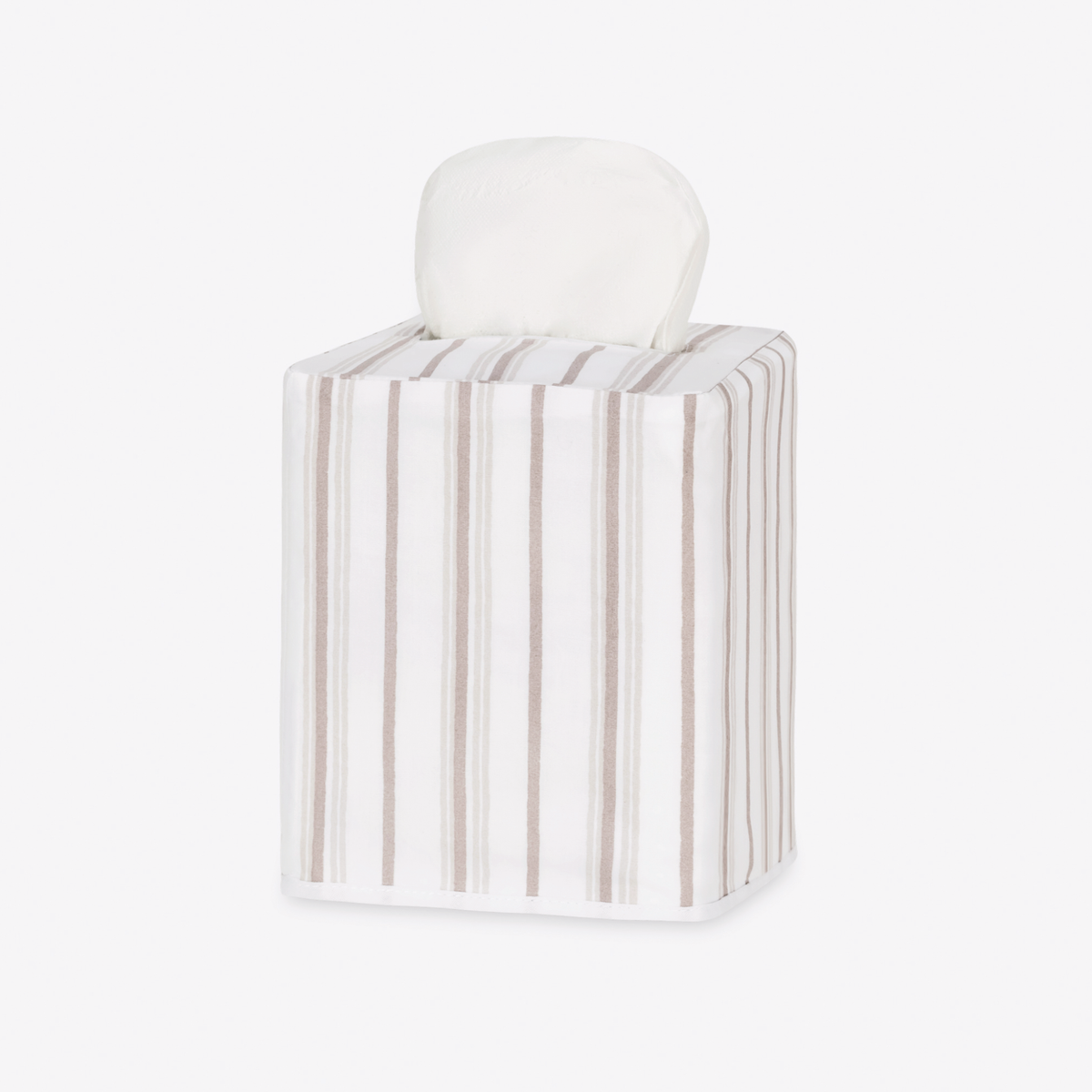 A Matouk Schumacher Calypso Tissue Box Cover in Pebble color