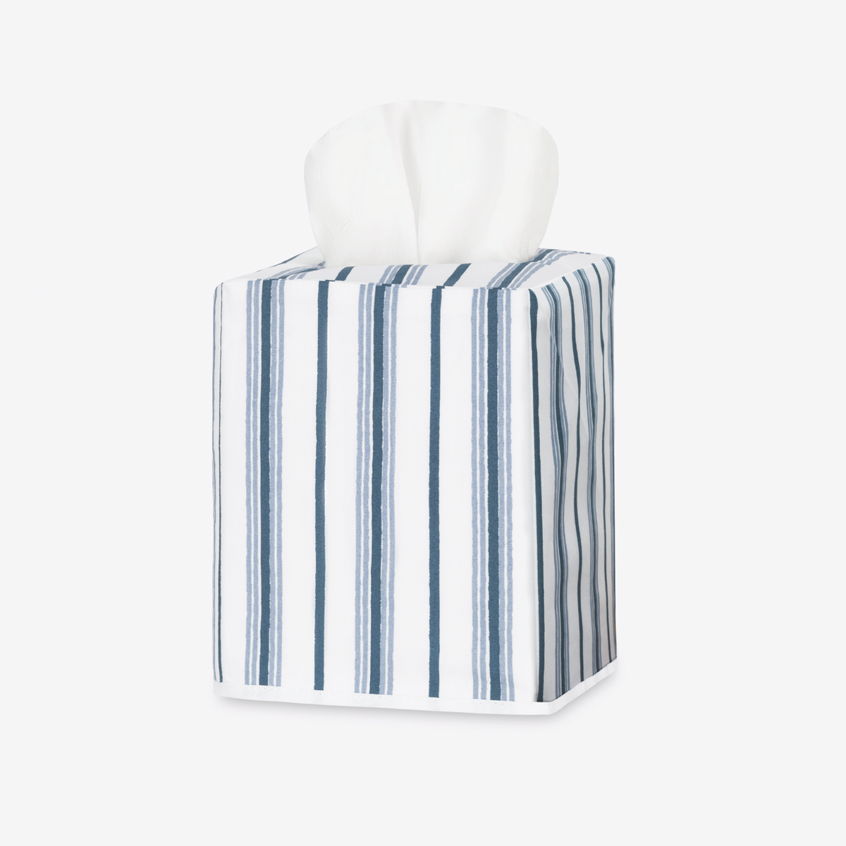 A Matouk Schumacher Calypso Tissue Box Cover in Prussian Blue color