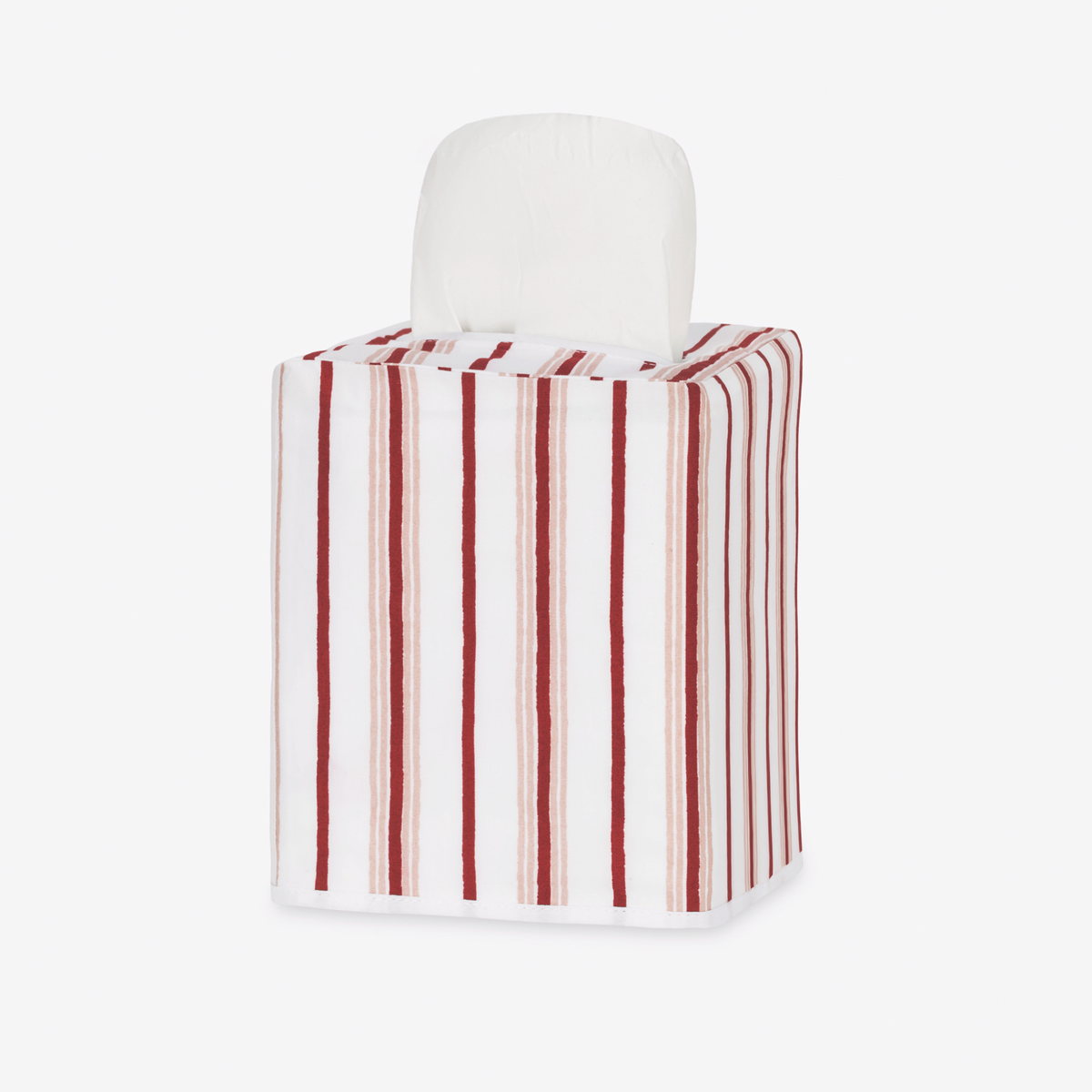 A Matouk Schumacher Calypso Tissue Box Cover in Redberry color
