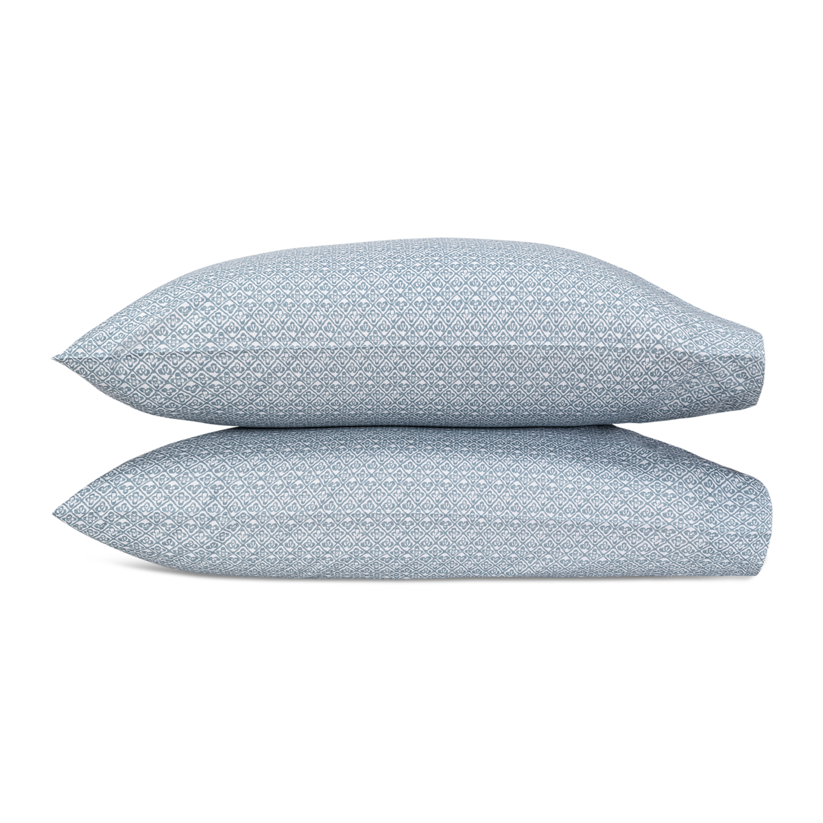 Pair of Pillowcases of Matouk Schumacher Catarina Bedding in Hazy Blue Color