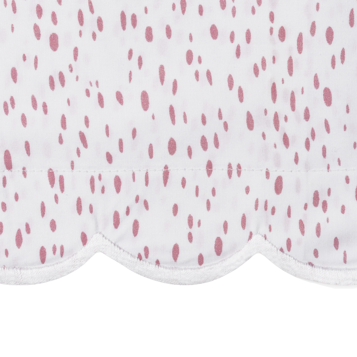 Fabric Closeup of Matouk Schumacher Celine Shower Curtain in Pink Color