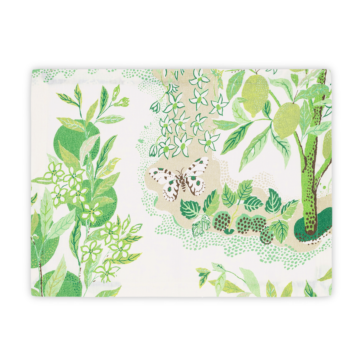 Folded Placemat of Matouk Schumacher Citrus Garden Table Linens in Grass Color