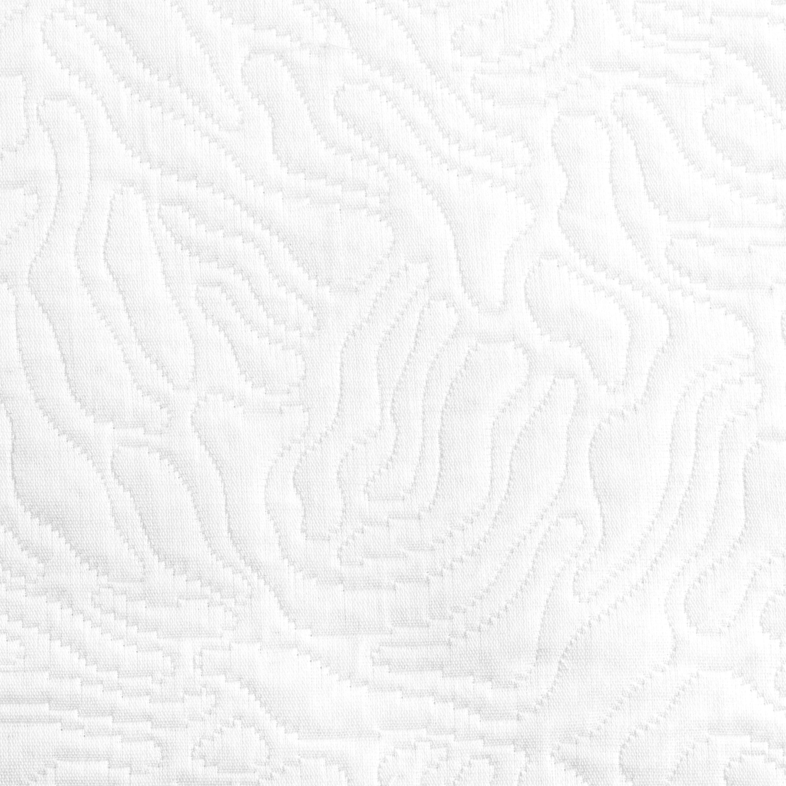 Full Bed Dressed in Matouk Schumacher Cora Bedding in Natural White Color with White Swatch