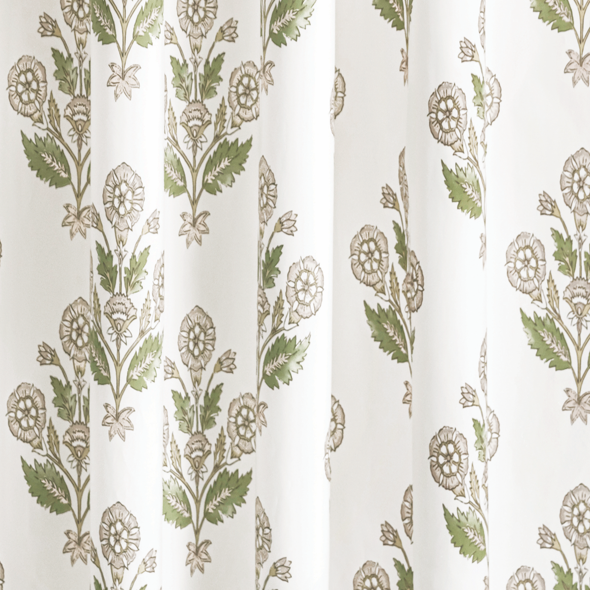 Fabric Closeup of Matouk Schumacher Dalila Shower Curtain in Pebble color