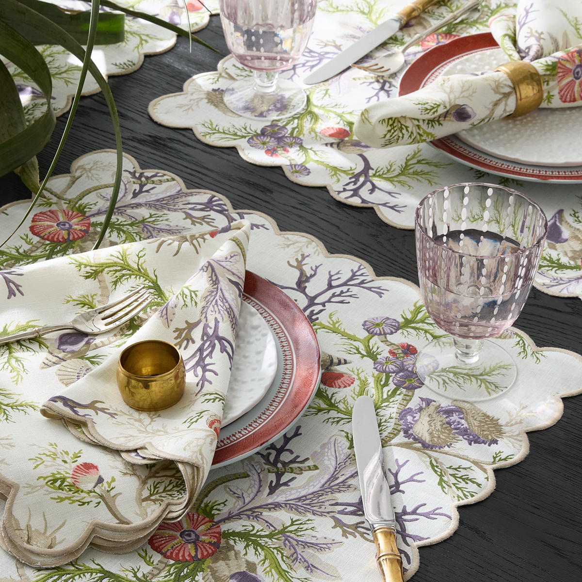 Table Set in Matouk Schumacher Del Tesoro Table Linens