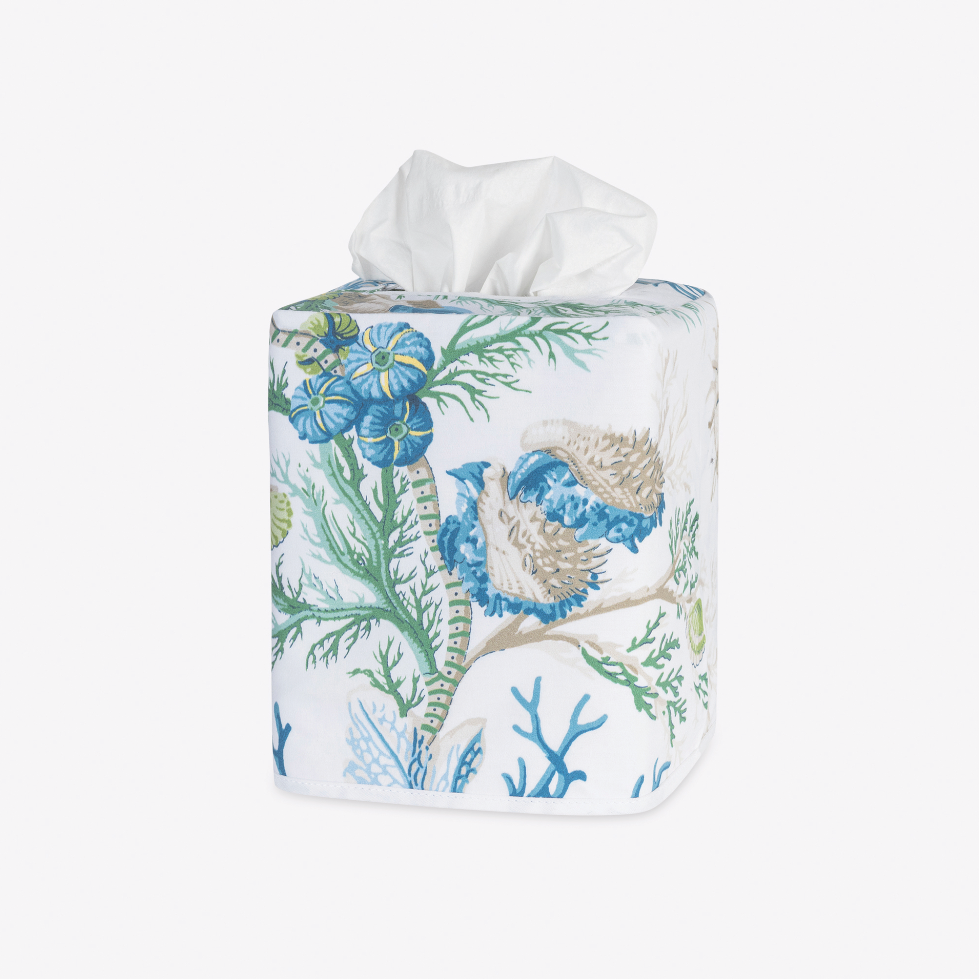 Matouk Schumacher Del Tesoro Tissue Box Cover in Sea