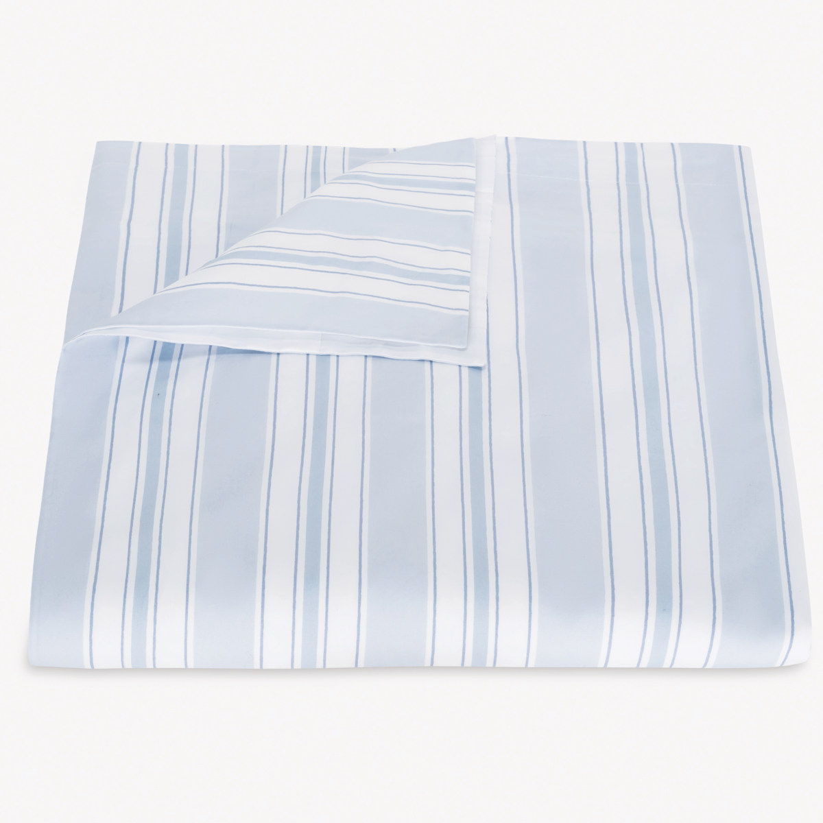 Folded Duvet Cover from the Matouk Schumacher Elio Collection in Blue