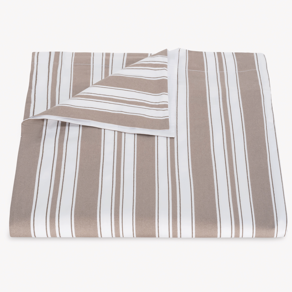 Folded Duvet Cover from the Matouk Schumacher Elio Collection in Mocha