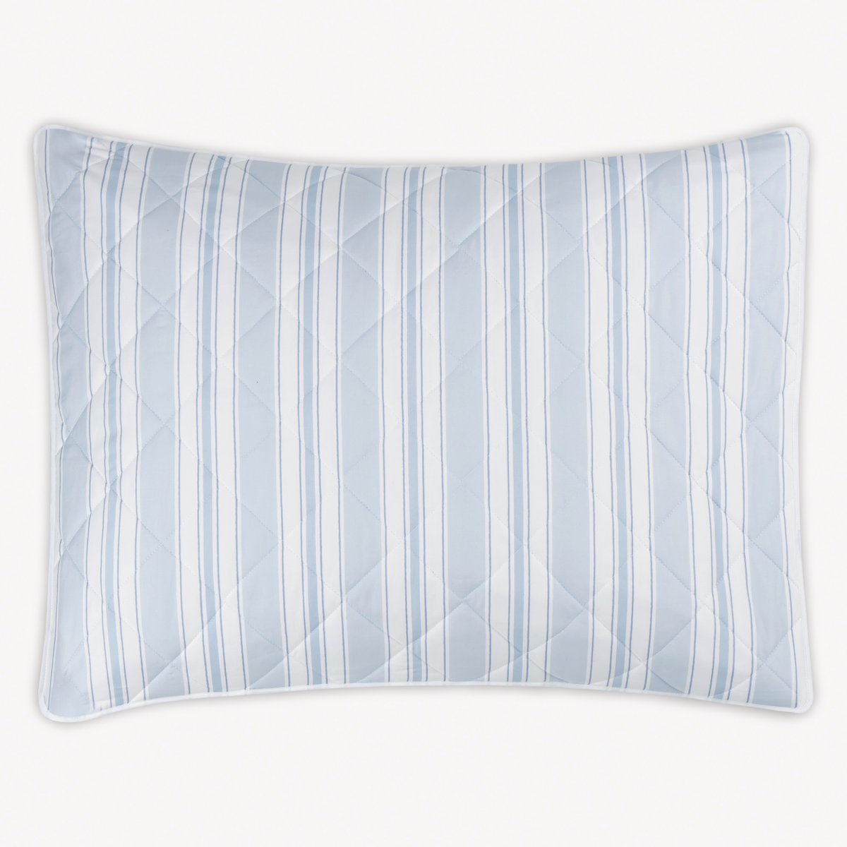 Sham Silo from the Matouk Schumacher Elio Collection, with Blue color and quilted Egyptian cotton percale