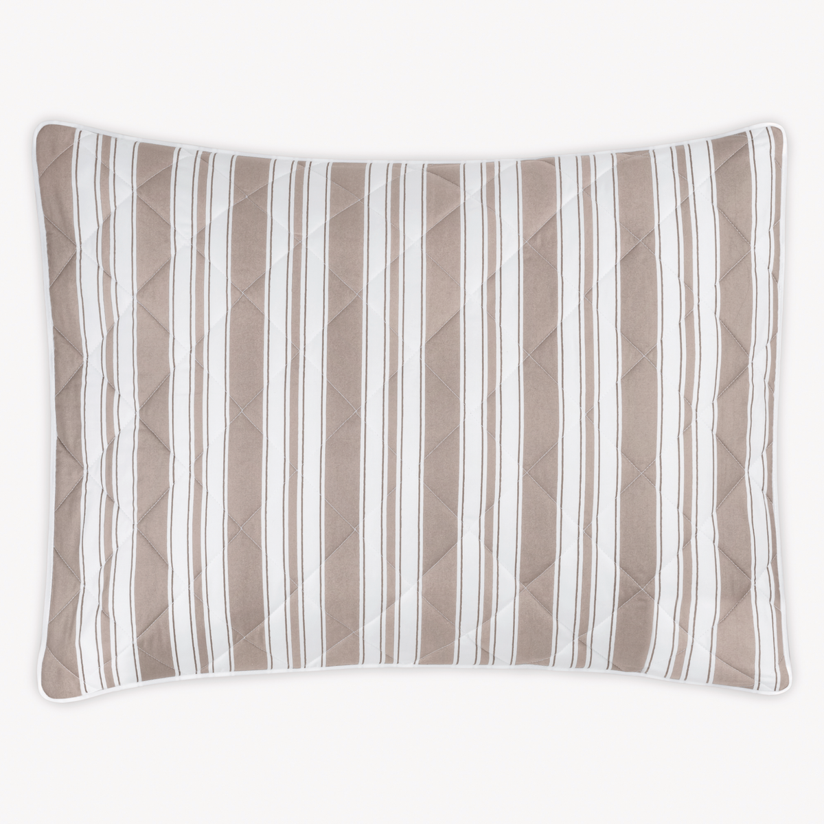 Sham Silo from the Matouk Schumacher Elio Collection, with Mocha color and quilted Egyptian cotton percale