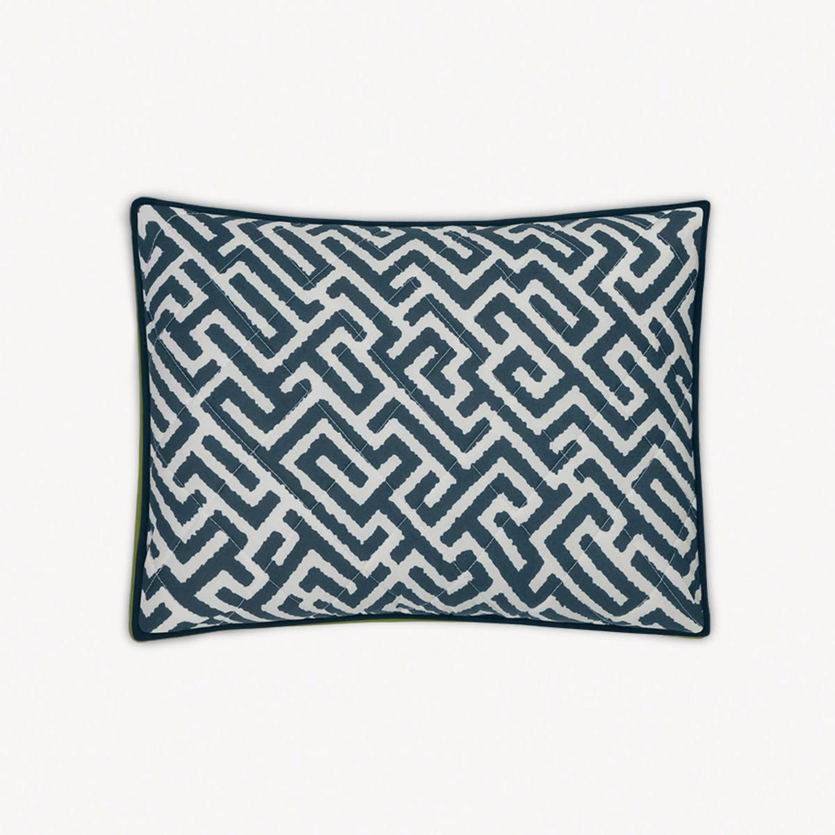 Quilted Boudoir Sham of Matouk Schumacher Gabriel Bedding in Indigo