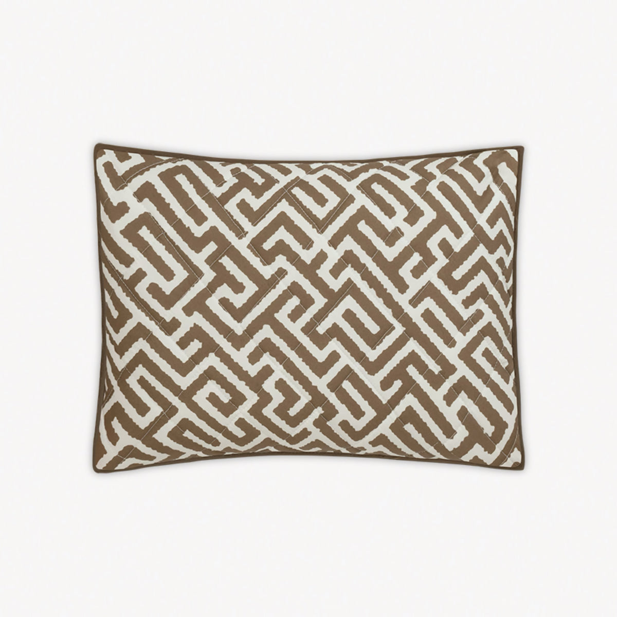Quilted Boudoir Sham of Matouk Schumacher Gabriel Bedding in Mocha