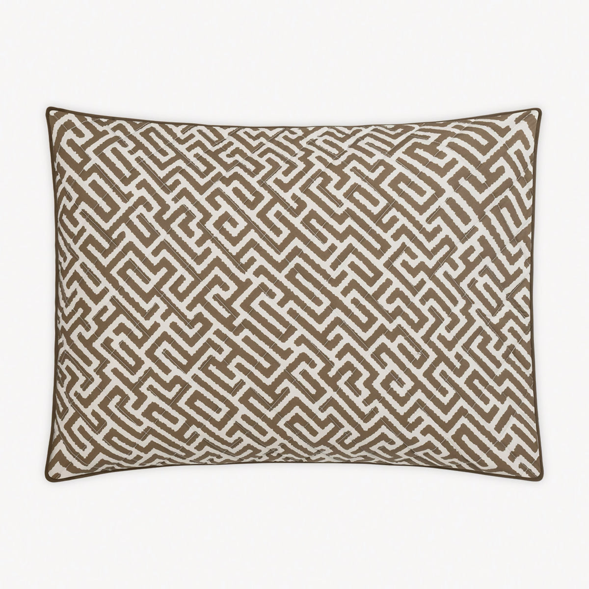 Quilted Sham of Matouk Schumacher Gabriel Bedding in Mocha