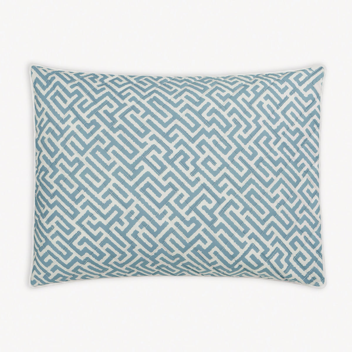 Quilted Sham of Matouk Schumacher Gabriel Bedding in Stony Blue