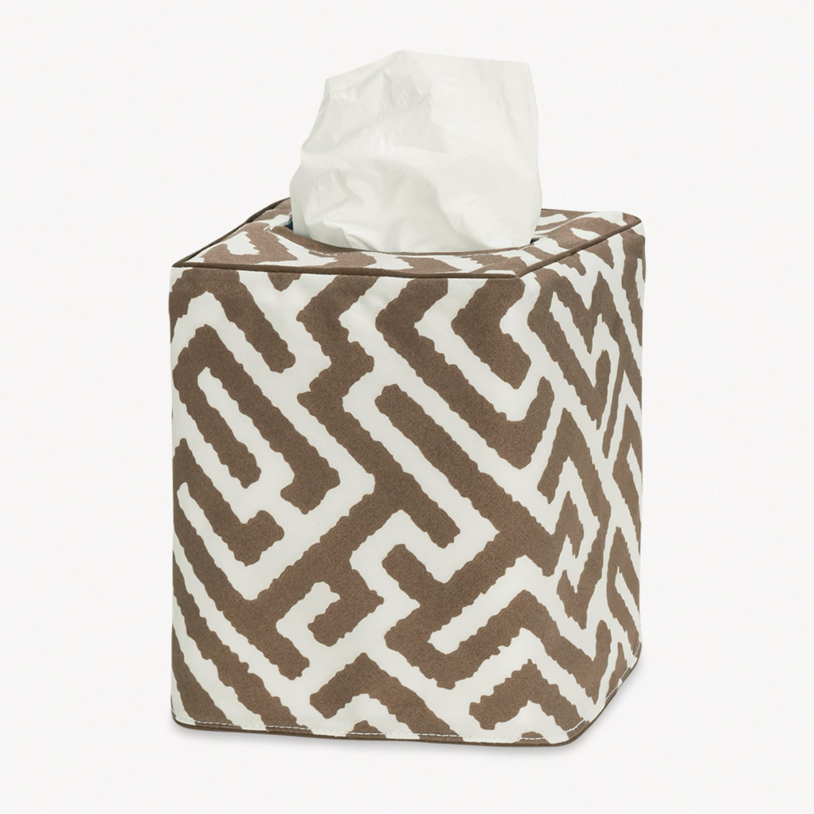 Matouk Schumacher Gabriel Tissue Box Cover in Mocha color
