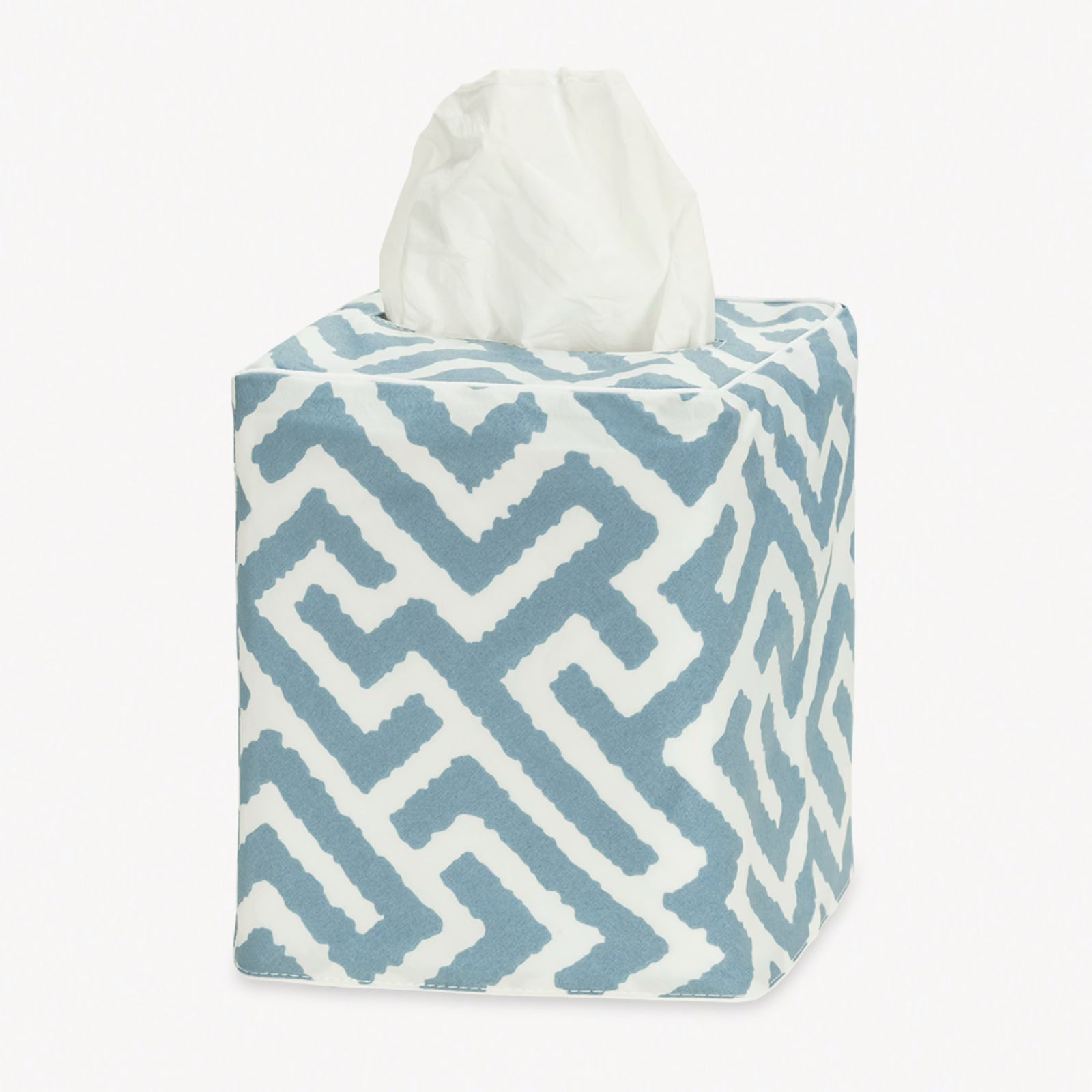 Matouk Schumacher Gabriel Tissue Box Cover in Stony Blue color