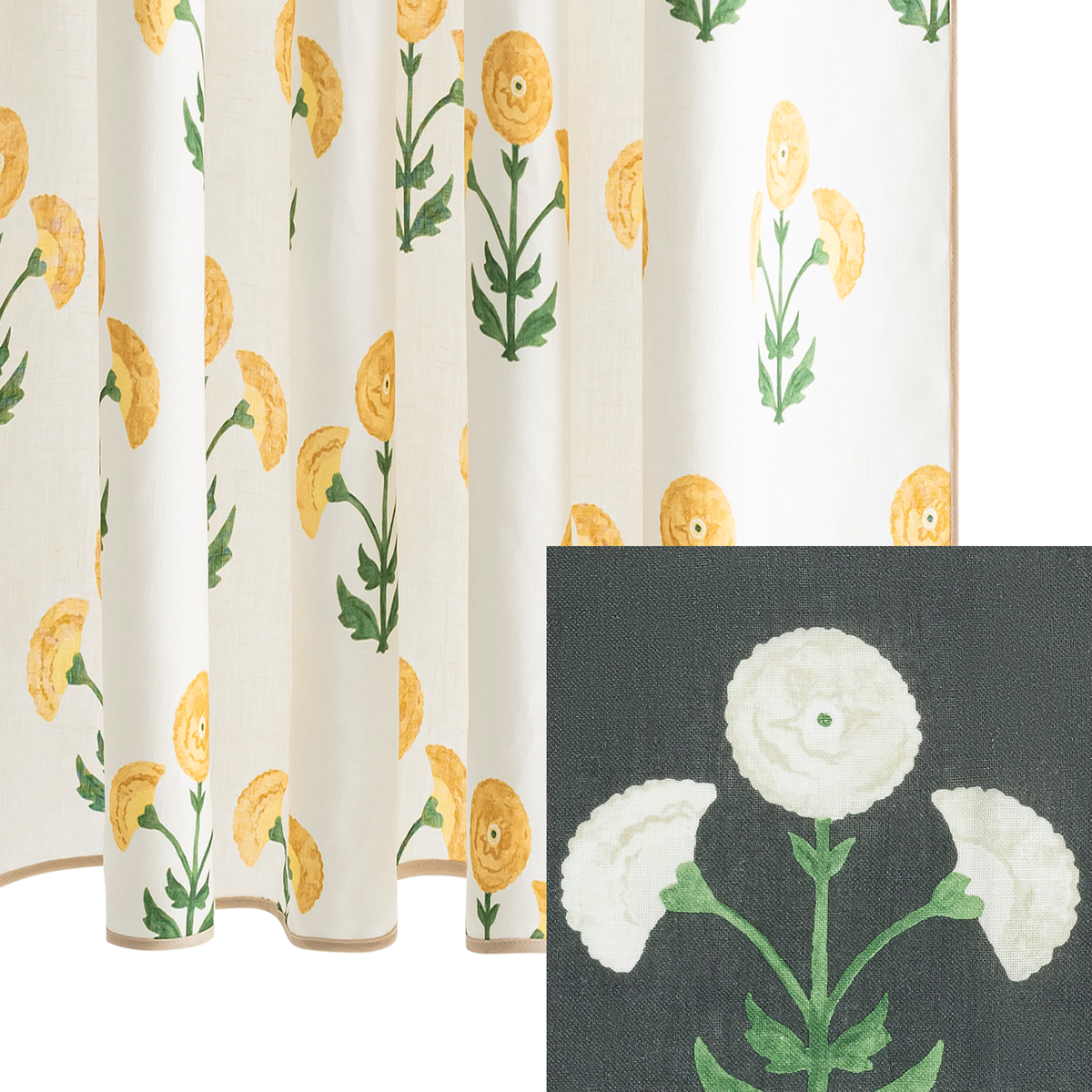 Matouk Schumacher Gisele Shower Curtain in Moonflower