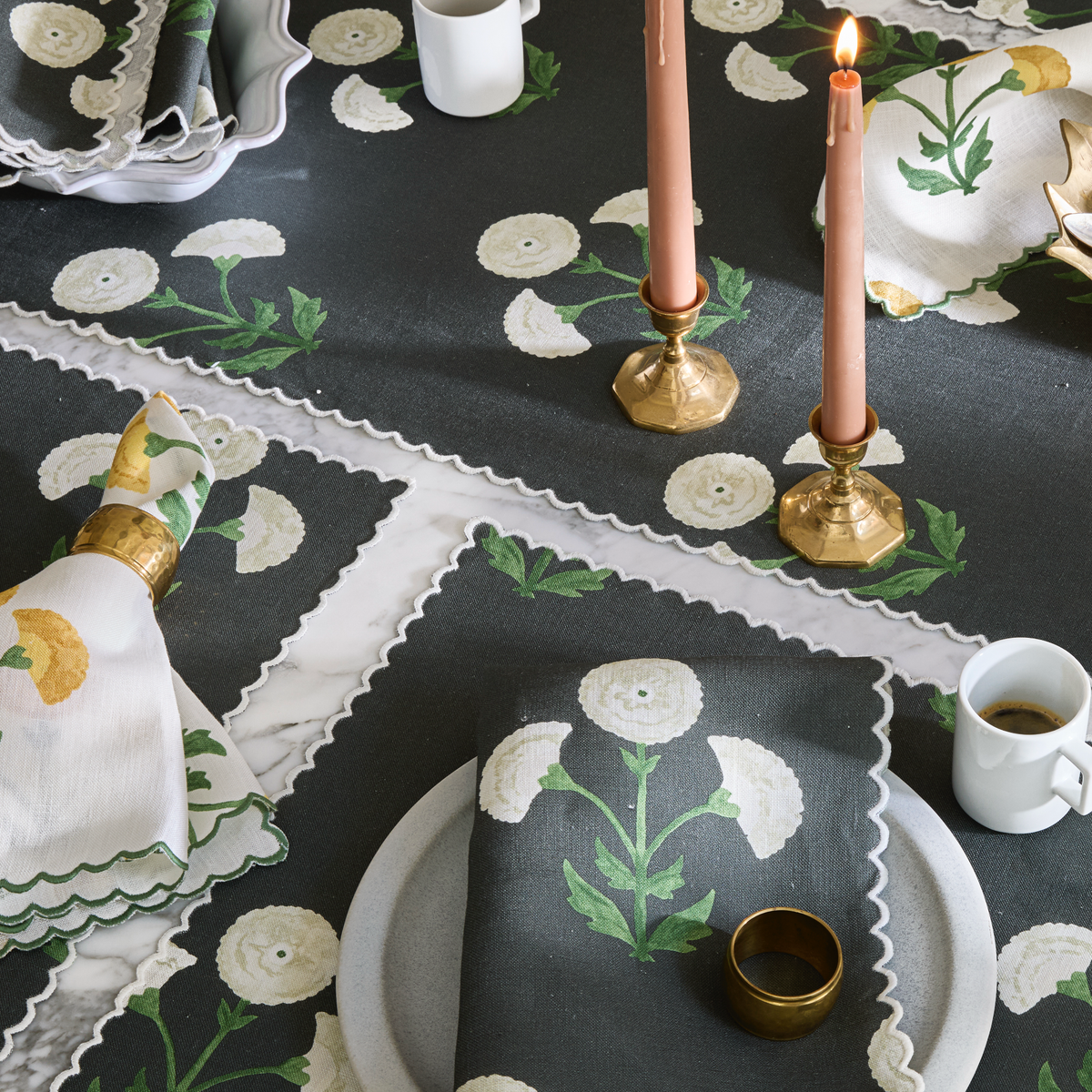 Table Set in Matouk Schumacher Gisele Table Linens