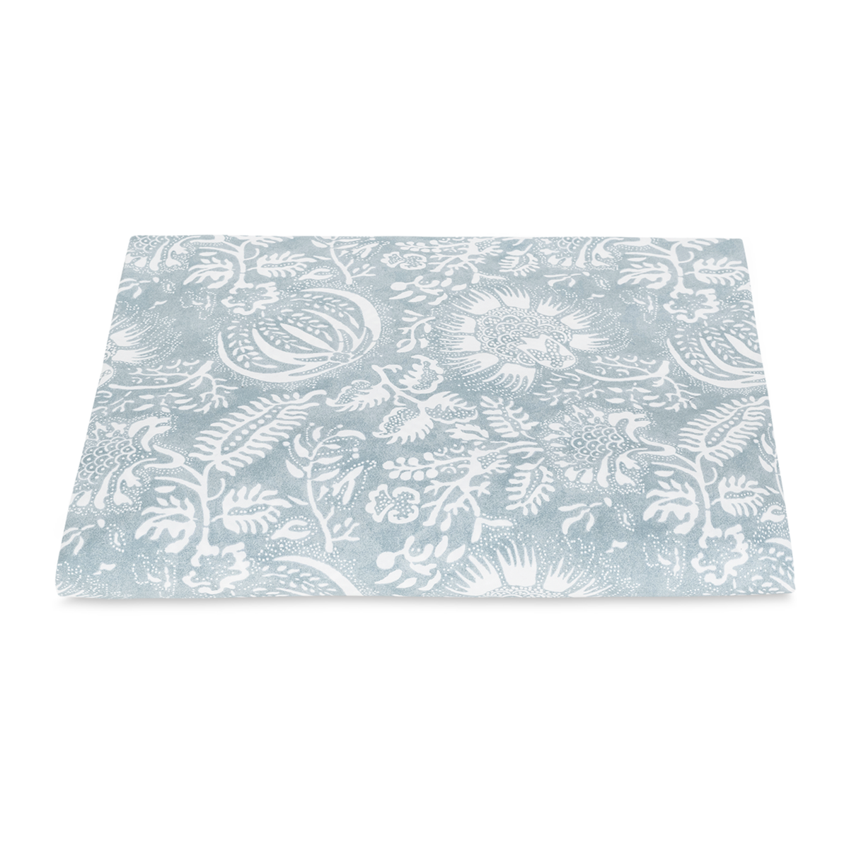 Folded Fitted Sheet of Matouk Granada Bedding in Hazy Blue Color
