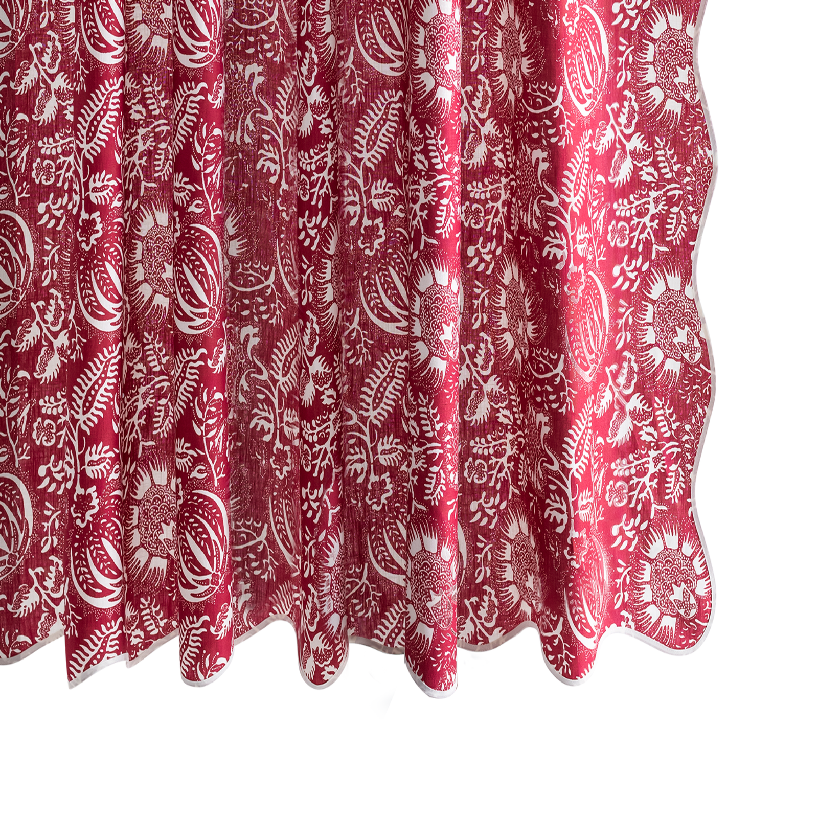 Matouk Schumacher Granada Linen Shower Curtain in Scarlet