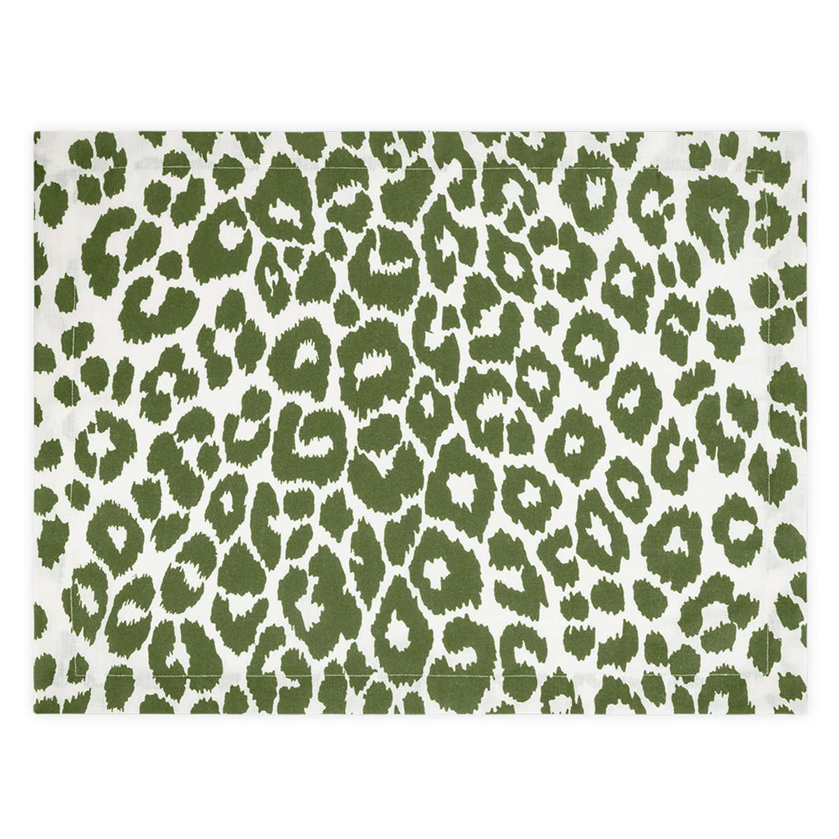 Silo Image of Matouk Schumacher Iconic Leopard Placemat in Color Green