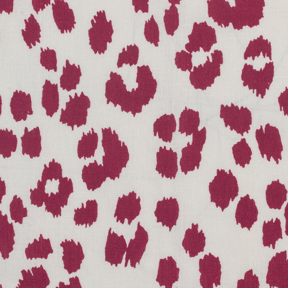 Swatch Sample of Matouk Schumacher Iconic Leopard Table Linens in Crimson