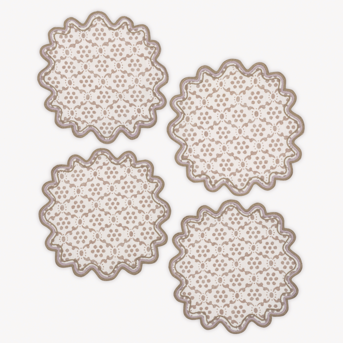 Cocktail Napkins of Matouk Schumacher Laksha Table Linens in Oak color