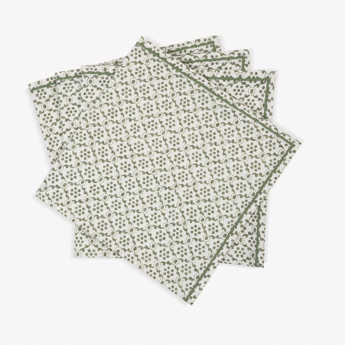Dinner Napkins of Matouk Schumacher Laksha Table Linens in Clover color