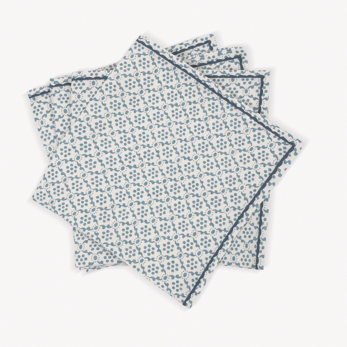 Dinner Napkins of Matouk Schumacher Laksha Table Linens in Lapis color