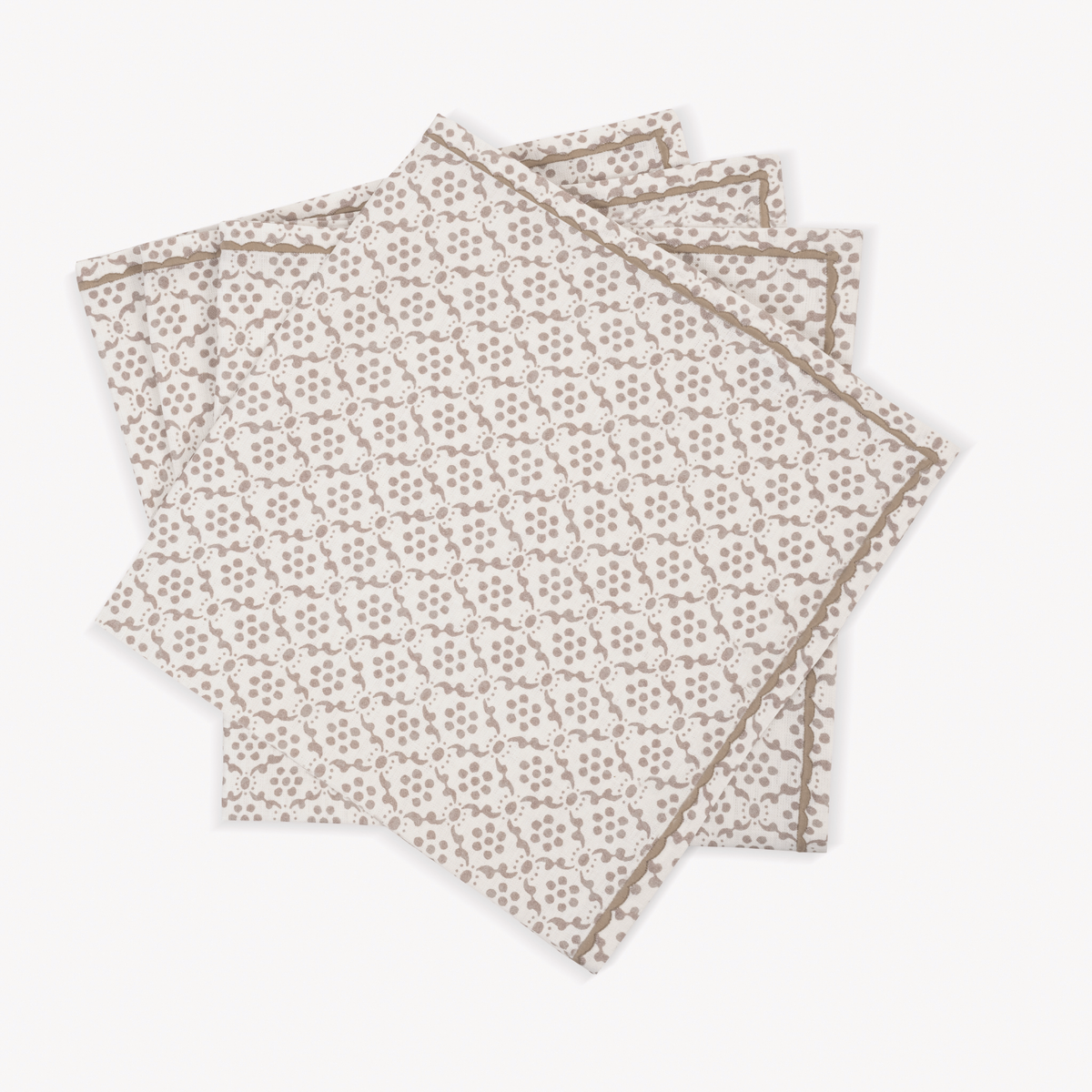 Dinner Napkins of Matouk Schumacher Laksha Table Linens in Oak color