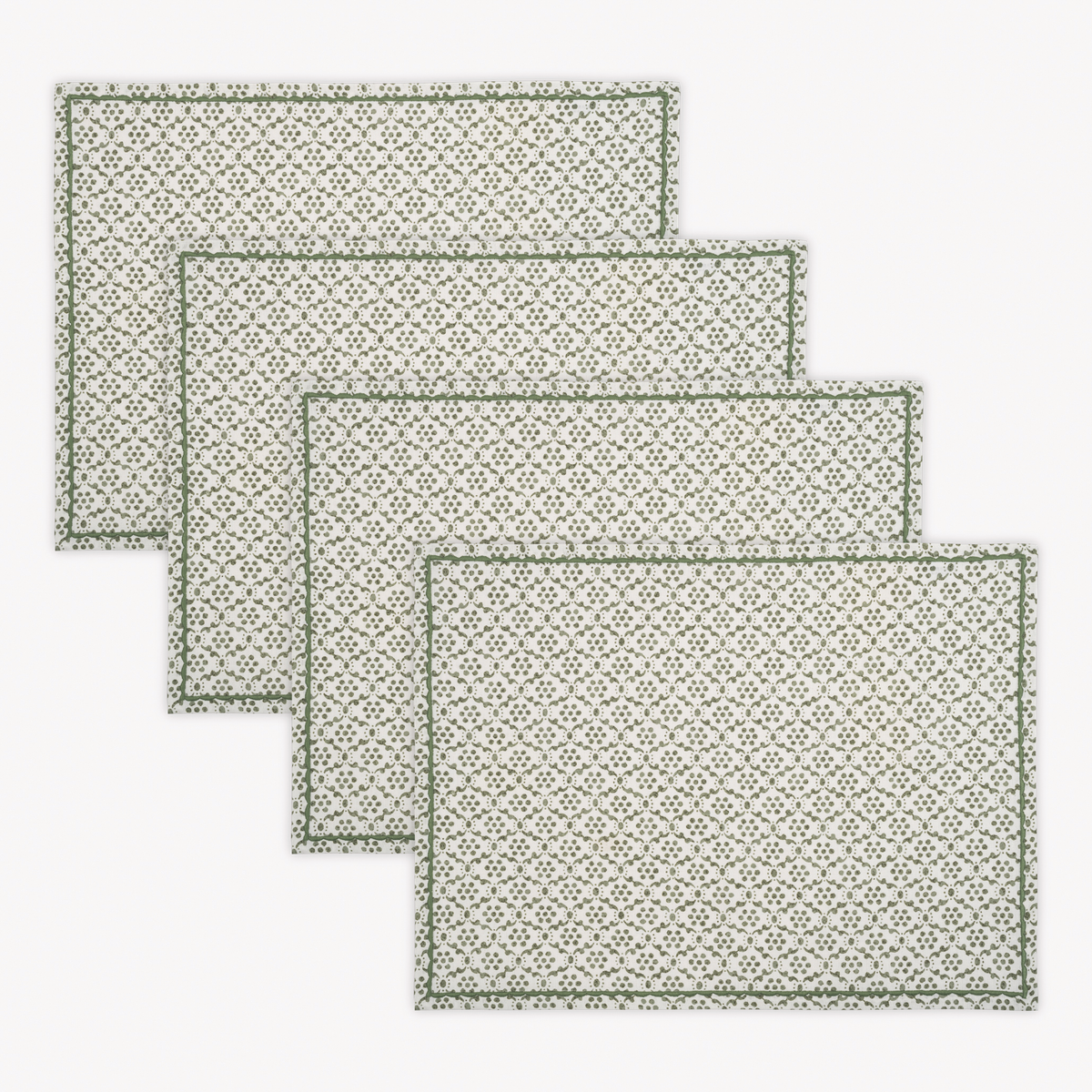 Placemats of Matouk Schumacher Laksha Table Linens in Clover color