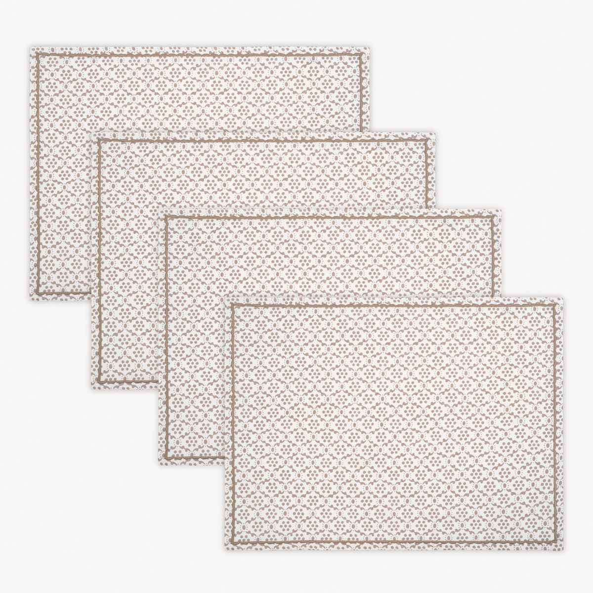 Placemats of Matouk Schumacher Laksha Table Linens in Oak color