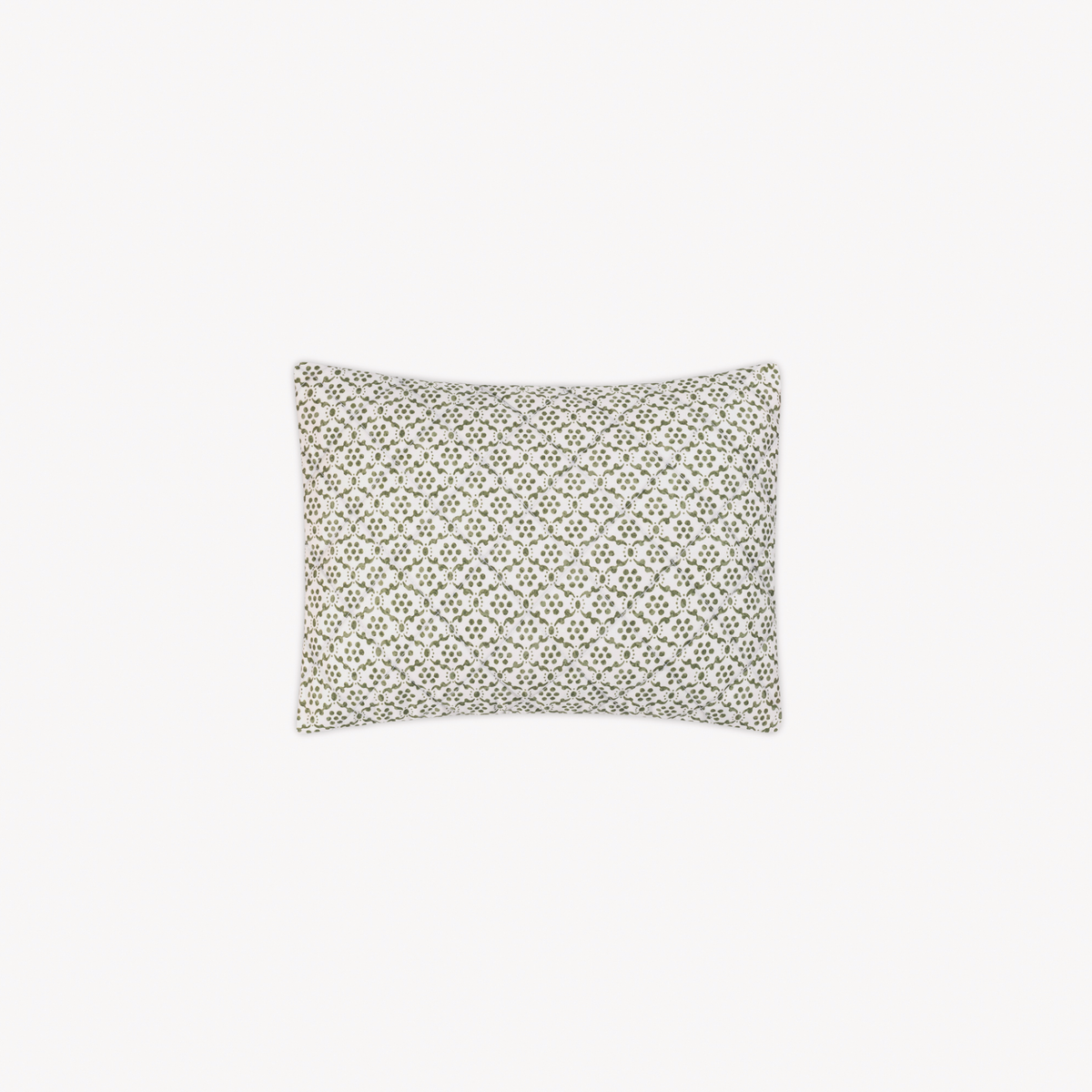 Quilted Boudoir Sham of Matouk Schumacher Laksha Bedding in Moss color