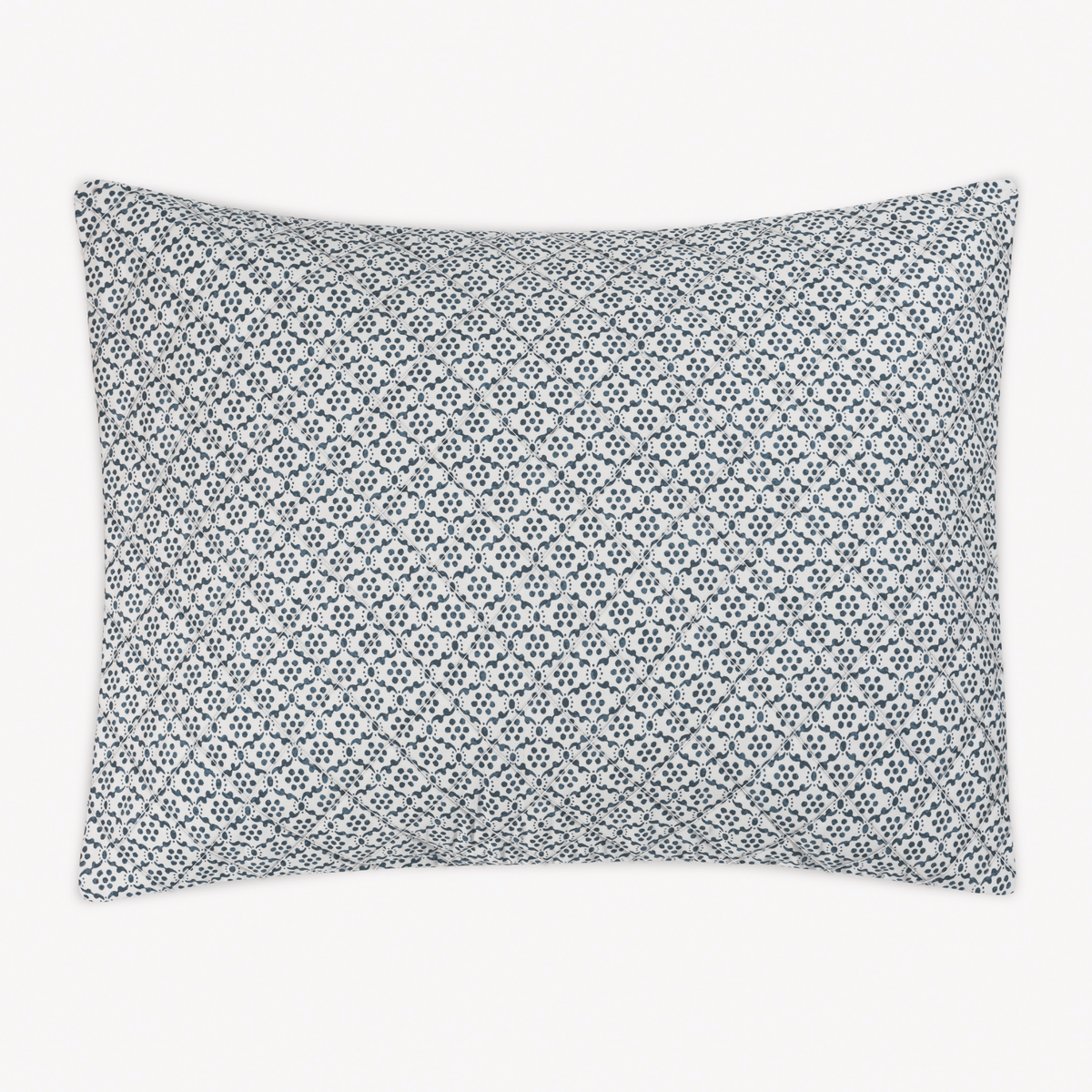 Quilted Sham Silo of Matouk Schumacher Laksha Bedding in Indigo color