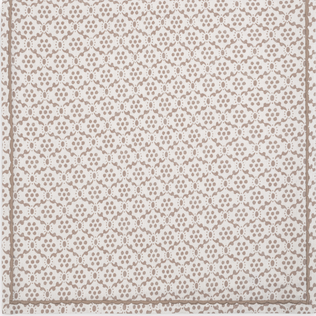 Fabric Closeup of Matouk Schumacher Laksha Table Linens in Oak color