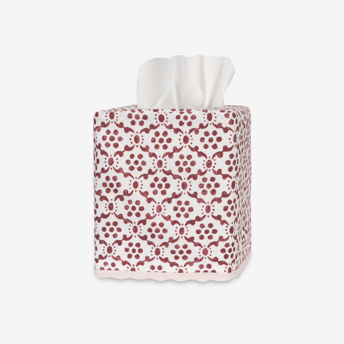 Matouk Schumacher Laksha Tissue Box Cover in Carnelian color